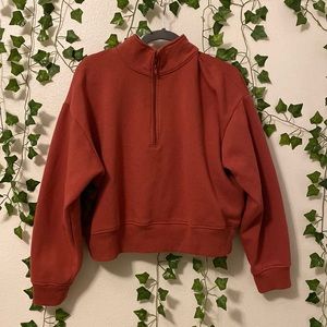 Red Quarter Zip Sweater